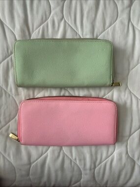 Target Pink and Mint Zip-Around Wallets